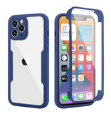 Stuff Certified® iPhone 13 Pro 360° Full Cover - Full Body Case Case + Screen Protector Blue