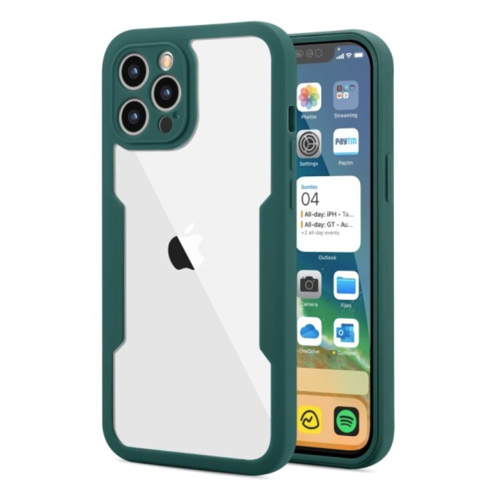 iPhone 13 360° Full Cover - Pełne etui + folia ochronna na ekran, zielone