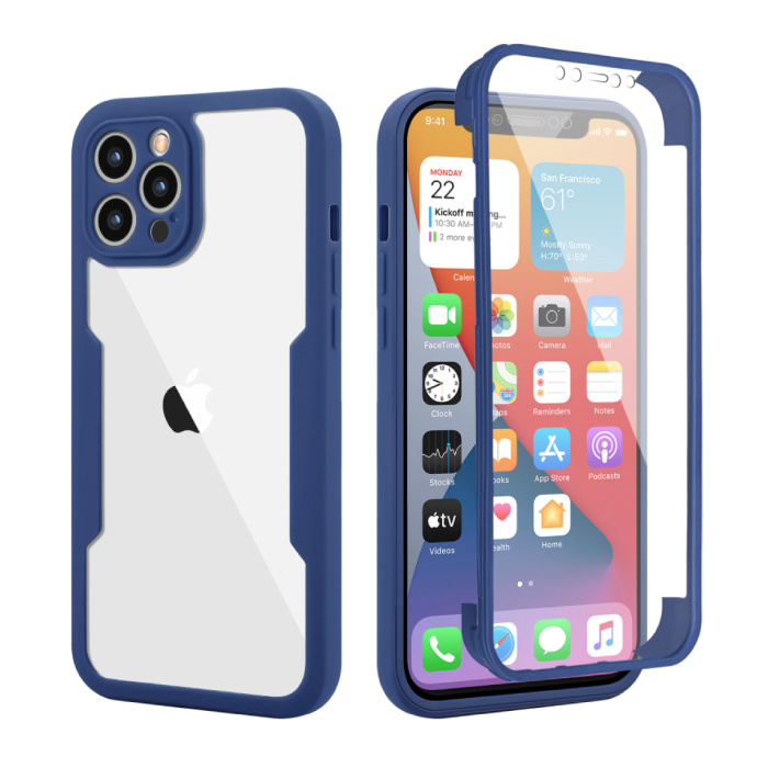 Stuff Certified® iPhone 13 Pro Max 360° Full Cover - Pełne etui + folia ochronna na ekran - różowe
