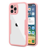 Stuff Certified® iPhone 13 Mini 360° Full Cover - Coque Intégrale + Protecteur d'écran Rose