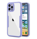 Stuff Certified® iPhone 13 360° Full Cover - Full Body Case Case + Screen Protector Purple