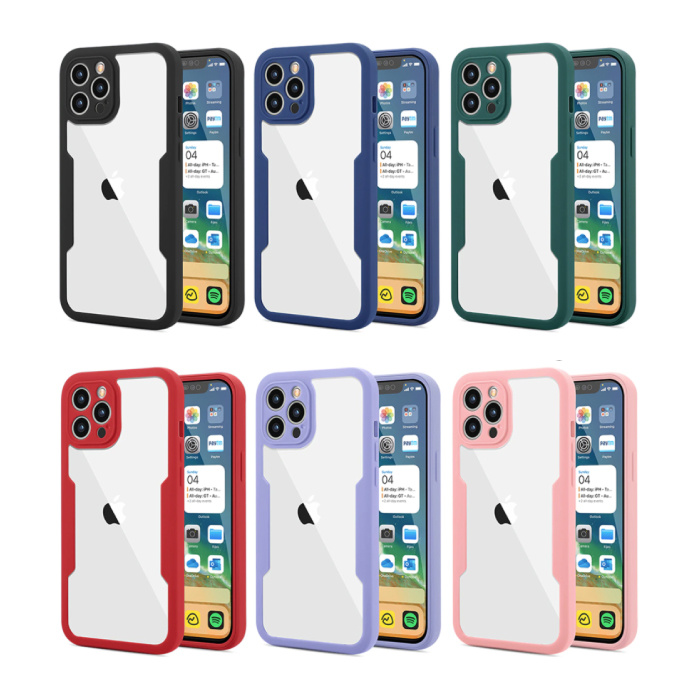 Stuff Certified® iPhone 13 Pro Max 360° Full Cover - Ganzkörperhülle + Displayschutz Rot