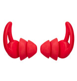 Voguish Silicone Ear Plugs 2 Layers - Earplugs Earplugs for Sleeping Travel Swimming - Soft Anti Noise Isolation - Red