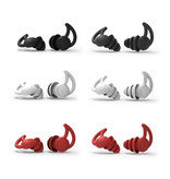 Voguish Silicone Ear Plugs 2 Layers - Earplugs Earplugs for Sleeping Travel Swimming - Soft Anti Noise Isolation - Red