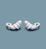 Voguish Silicone Ear Plugs 3 Layers - Earplugs Earplugs for Sleeping Travel Swimming - Soft Anti Noise Isolation - White