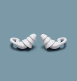 Voguish Silikon-Ohrstöpsel 3 Schichten - Ohrstöpsel Ohrstöpsel zum Schlafen Reisen Schwimmen - Weiche Geräuschisolierung - Weiß