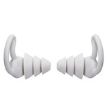 Voguish Bouchons d'oreilles en silicone 3 couches - Bouchons d'oreilles Bouchons d'oreilles pour dormir Voyage Natation - Isolation anti-bruit douce - Blanc