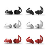 Voguish Silicone Ear Plugs 2 Layers - Earplugs Earplugs for Sleeping Travel Swimming - Soft Anti Noise Isolation - Black