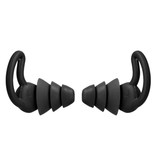 Voguish Silicone Ear Plugs 3 Layers - Earplugs Earplugs for Sleeping Travel Swimming - Soft Anti Noise Isolation - Black