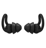 Voguish Silicone Ear Plugs 2 Layers - Earplugs Earplugs for Sleeping Travel Swimming - Soft Anti Noise Isolation - Black