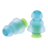 Voguish Bouchons d'oreilles en silicone 3 couches - Bouchons d'oreilles Bouchons d'oreilles pour dormir Voyage Natation - Isolation anti-bruit douce - Bleu