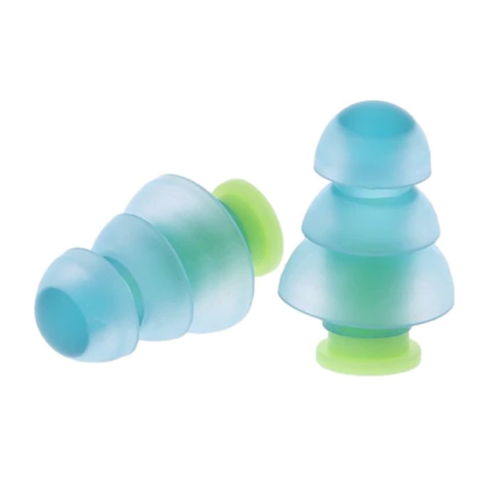 Siliconen Oorplugs 3 Lagen - Oordopjes Earplugs voor Slapen Reizen Zwemmen - Zacht Anti Geluid Isolatie - Blauw