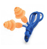 Stuff Certified® Silicone Earplugs with Neck Cord - Earplugs Earplugs for Sleeping Travel Swimming - Soft Anti Noise Isolation - Blue