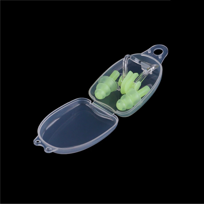 Silikon-Ohrstöpsel mit Nasenclip / Nasenclip - Ohrstöpsel Ohrstöpsel zum Schwimmen Nasenclip - Hellgrün