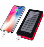 Stuff Certified® Solar Power Bank with 4 Output/3 Input Ports 80.000mAh - Built-in Flashlight - External Emergency Battery Battery Charger Charger Sun Black
