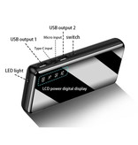 OLOEY Banque d'alimentation de 50 000 mAh avec 2 ports de sortie/2 d'entrée - Lampe de poche intégrée - Chargeur de batterie de secours externe Noir