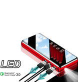 OLOEY Banco de energía de 50.000 mAh con 2 puertos de salida / 2 de entrada - Linterna incorporada - Cargador de batería de emergencia externo Cargador de batería Rojo