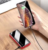 OLOEY Banque d'alimentation de 50 000 mAh avec 2 ports de sortie/2 d'entrée - Lampe de poche intégrée - Chargeur de batterie de secours externe Rouge