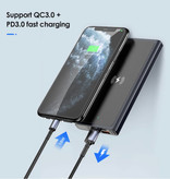 Kuulaa 10,000mAh Wireless Qi Charger + Power Bank Emergency Battery Battery - PD QC3.0 Wireless Charger Pad Black