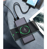 Kuulaa Chargeur Qi sans fil 10 000 mAh + batterie de secours pour banque d'alimentation - PD QC3.0 Chargeur sans fil Pad Noir