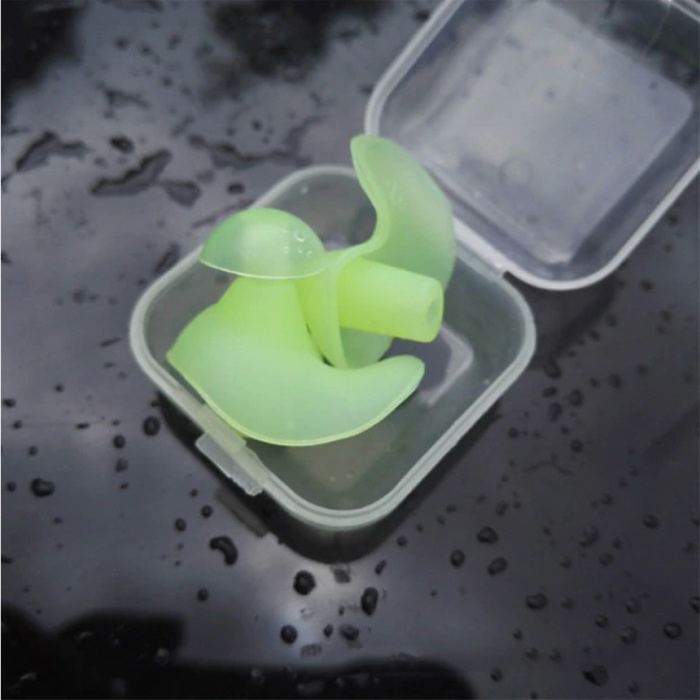 Tappi Per Le Orecchie In Silicone, 24 Pezzi, Riutilizzabili, Per Dormire E Nuotare, Con Scatola Portaoggetti, Colori Azzurro E Verde