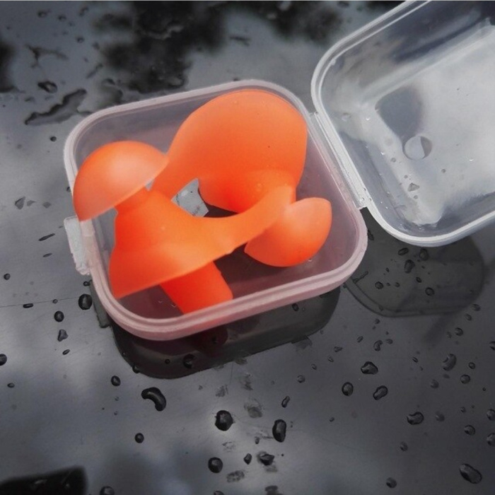 Bouchons d'oreilles en silicone pour la natation et la plongée - Bouchons d'oreilles étanches Bouchons d'oreilles Orange