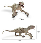 Hapybas RC Velociraptor Dinosaur with Remote Control - Toy Controllable Robot Brown