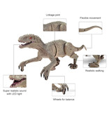 Hapybas Dinosauro Velociraptor RC con telecomando - Robot controllabile giocattolo marrone