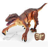 Hapybas RC Velociraptor Dinosaurus met Afstandsbediening - Speelgoed Bestuurbaar Robot Bruin