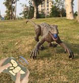 Hapybas Dinosaurio Velociraptor RC con Control Remoto - Robot Controlable por Juguete Gris