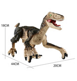 HONIXNER RC Velociraptor Dinosaur with Remote Control - Toy Controllable Robot Black-Beige