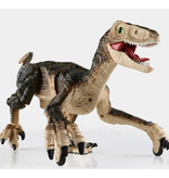 HONIXNER Dinosaurio Velociraptor RC con Control Remoto - Robot Controlable por Juguete Negro-Beige