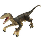 HONIXNER RC Velociraptor Dinosaur avec Télécommande - Jouet Robot Contrôlable Noir-Beige