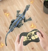 HONIXNER RC Velociraptor Dinosaurus met Afstandsbediening - Speelgoed Bestuurbaar Robot Grijs