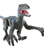 HONIXNER RC Velociraptor Dinosaur avec Télécommande - Jouet Contrôlable Robot Gris