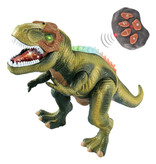 Stuff Certified® Dinosaurio RC T-Rex con control remoto - Robot de juguete controlable Tyrannosaurus Rex Verde
