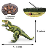 Stuff Certified® Dinosaurio RC T-Rex con control remoto - Robot de juguete controlable Tyrannosaurus Rex Verde