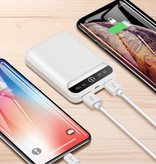 Tollcuudda Dual 2x USB Poort Mini Powerbank 50.000mAh - LED Display Externe Noodaccu Batterij Oplader Charger Wit
