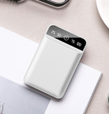 Tollcuudda Dual 2x USB Port Mini Powerbank 50.000mAh - LED Display Externer Notfall Akku Ladegerät Ladegerät Weiß