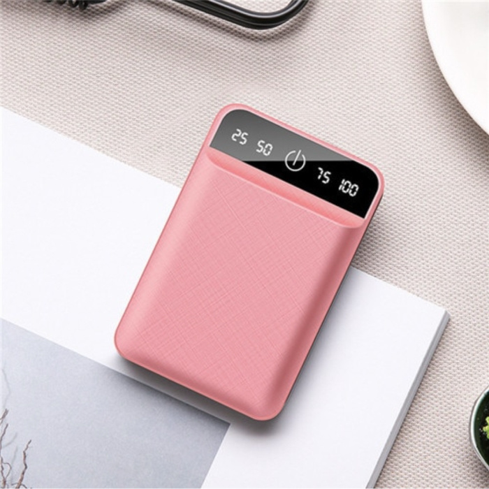 Double 2x Port USB Mini Powerbank 50 000mAh - Affichage LED Chargeur de Batterie de Secours Externe Chargeur de Batterie Rose