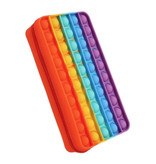 Stuff Certified® Pop It Pencil Case - Fidget Anti Stress Toy Wallet Bubble Toy Silicone Rainbow