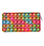 Stuff Certified® Pop It Pencil Case - Fidget Anti Stress Toy Wallet Bubble Toy Silicone Rainbow