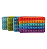 Stuff Certified® Pop It Pencil Case - Fidget Anti Stress Toy Wallet Bubble Toy Silicone Rainbow - Copy