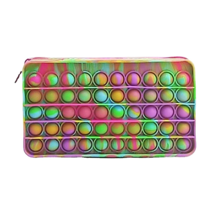 Estuche para lápices Pop It - Fidget Anti Stress Toy Wallet Bubble Toy Silicona Rainbow - Copy
