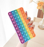 Stuff Certified® Piórnik Pop It - Fidget Anti Stress Zabawka Portfel Bańka Zabawka Silikon Różowo-Biały