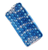 Stuff Certified® Estuche para lápices Pop It - Fidget Anti Stress Toy Wallet Bubble Toy Silicona Azul-Blanco