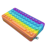 Stuff Certified® Pop It Pencil Case - Fidget Anti Stress Toy Wallet Bubble Toy Silicone Rainbow