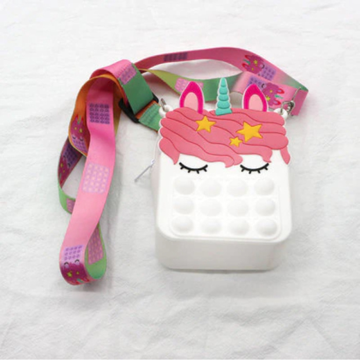 Cartera Pop It - Fidget Anti Stress Toy Bubble Toy Silicona Blanca