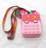 Stuff Certified® Pop It Wallet - Fidget Anti Stress Toy Bubble Toy Silicone Pink