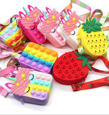 Stuff Certified® Pop It Geldbörse - Zappeln Anti Stress Spielzeug Blase Spielzeug Silikon Regenbogen